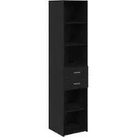 vidaXL Highboard Zwart Eiken 40 x 42,5 x 185 cm Bewerkt hout