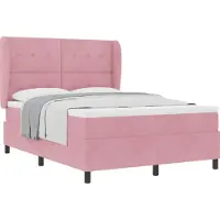 vidaXL Boxspring bed met hoofdeinde Roze 200 x 140 cm Fluweel