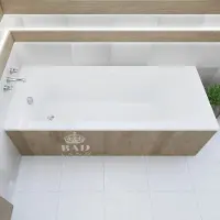 Polimat MEDIUM ligbad 160 x 75 cm wit met baddrager