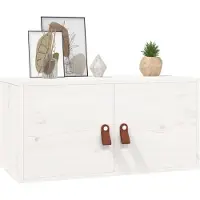 vidaXL Wandkasten 2 st 60x30x30 cm massief grenenhout wit
