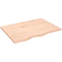 vidaXL Wastafelblad 80x60x2 cm onbehandeld massief hout
