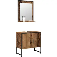 vidaXL Badkamermeubel Set 2 st Bruin 60 x 33 x 60 cm Bewerkt hout