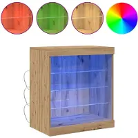 vidaXL LED Dressoir Artisan Eiken 60,5 x 37 x 67 cm Bewerkt hout