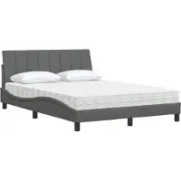 vidaXL Bed met matras "Hanko" stof donkergrijs 120x200 cm