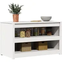 vidaXL Keuken Kast MEPPEL Wit 106 x 55 x 64 cm Massief grenenhout