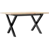 vidaXL Salontafel X-frame 80x50x40 cm massief grenenhout en staal