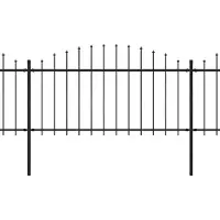 vidaXL Tuinhek met speerpunt staal 504x150 cm zwart