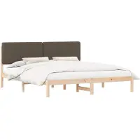 vidaXL Bedframe met Gevoerde Hoofdbord Taupe 180 x 200 cm