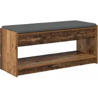 vidaXL Hallenbank Oudhout 103 x 38 x 45 cm Geengineerd Hout en Stof