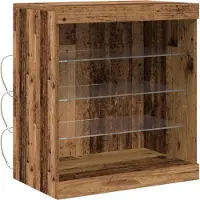 vidaXL LED Dressoir Oudhout 60,5 x 37 x 67 cm Bewerkt hout