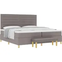 vidaXL Boxspring bed met hoofdeinde Taupe 200 x 200 cm Stof