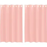 vidaXL Gordijnen voile met doorvoertules 2 st 140x175 cm roze