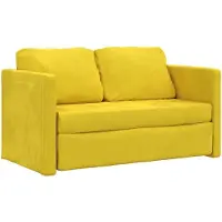 vidaXL Slaapbank vloermodel 2-in-1 122x204x55 cm fluweel donkergeel