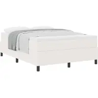 vidaXL Boxspringbed, crème en wit, 140 x 190 cm, bekleding van cordstof
