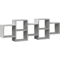 vidaXL Wandschap 129x18x42 cm bewerkt hout betongrijs