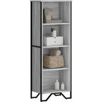 vidaXL Boekenkast 50x31x137,5 cm bewerkt hout grijs sonoma eikenkleur