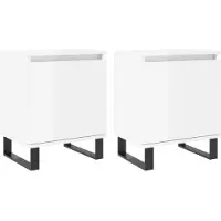 vidaXL Nachtkastjes 2 st 40x30x50 cm bewerkt hout hoogglans wit