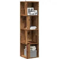 vidaXL Hoekkast 33x33x132 cm bewerkt hout oud houtkleurig