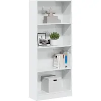 vidaXL Boekenkast 60x24x143 cm bewerkt hout hoogglans wit