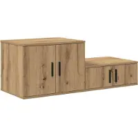 vidaXL Opbergkast 2 st Artisan Eiken 118 x 41 x 40 cm Bewerkt hout