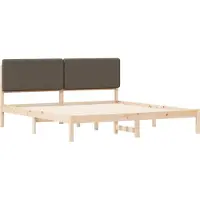 vidaXL Bedframe met Gevoerde Hoofdbord Taupe 180 x 200 cm