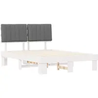 vidaXL Bedframe met Gevoerde Hoofdbord Lichtgrijs 140 x 200 cm