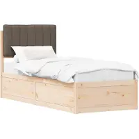 vidaXL Bedframe met Gevoerde Hoofdbord Taupe 80 x 200 cm