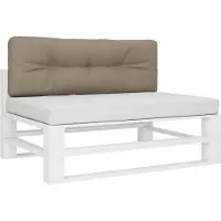 vidaXL Palletkussen 120x40x12 cm stof taupe