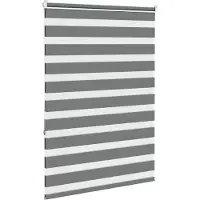 vidaXL Zebra rolgordijn 110x150 cm stofbreedte 105,9 cm donkergrijs