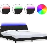 vidaXL Bedframe zonder matras "Hanko" stof zwart 200x200 cm