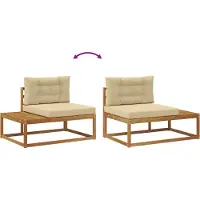 vidaXL Buiten bank set Natuurlijk en Beige