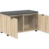 vidaXL Hallenbank Sonoma Eik 80 x 38 x 46 cm Geengineerd Hout en Stof
