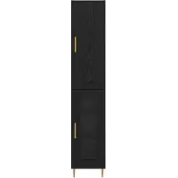 vidaXL Hoge kast, 2 stuks, zwart, eikenlook, 34,5 x 34 x 180 cm