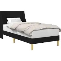 vidaXL Bedframe Effen met hoofdeinde Zwart 90 x 200 cm Stof