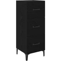 vidaXL Dressoir Zwart Eiken 34,5 x 34 x 90 cm Bewerkt hout