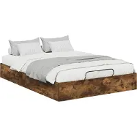 vidaXL Ottoman Bedframe met opslag Gerookte Eik 203 x 140 x 25 cm