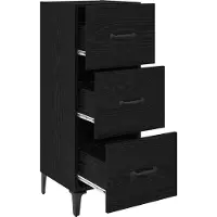 vidaXL Dressoir Zwart Eiken 34,5 x 34 x 90 cm Bewerkt hout