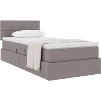vidaXL Opbergbed met matras met hoofdeinde Taupe 90 x 190 cm fluweel