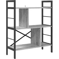 vidaXL Boekenplank 5-laags 75 x 30 x 91 cm Bewerkt hout Grijs Sonoma