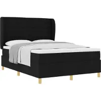vidaXL Boxspring bed met matras met hoofdeinde Zwart 200 x 160 cm Stof