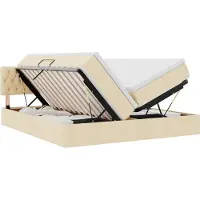 vidaXL Opbergbed met matras met opslag Crème 200 x 200 cm Kunstleer