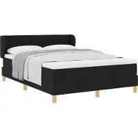 vidaXL Boxspringbed met matras, zwart, 140 x 190 cm, gestoffeerd