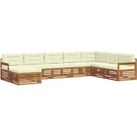 vidaXL Buiten bank set 8 st Natuurlijk en Crème Massief Acacia Hout