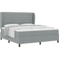 vidaXL Boxspring bed met matras Lichtgrijs 180 x 200 cm Stof
