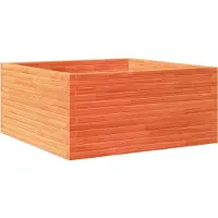 vidaXL Plantenbak 100x100x46 cm massief grenenhout wasbruin