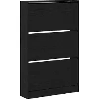 vidaXL Schoenenkast 80 x 21 x 125,5 cm Bewerkt hout Zwart Eiken