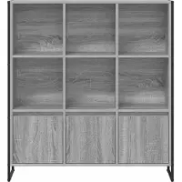 vidaXL Boekenkast 99,5 x 30 x 108 cm Bewerkt hout Grijs Sonoma