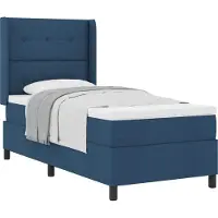 vidaXL Boxspring bed met kussen met hoofdeinde Blauw 200 x 80 cm Stof