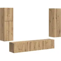 vidaXL Tv-meubelset 4 st Artisan Eiken Bewerkt hout