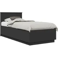 vidaXL Bedframe met hoofdeinde Zwart 70 x 190 cm Bewerkt hout